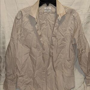 Calvin Klein Light Tan Plaid Shirt